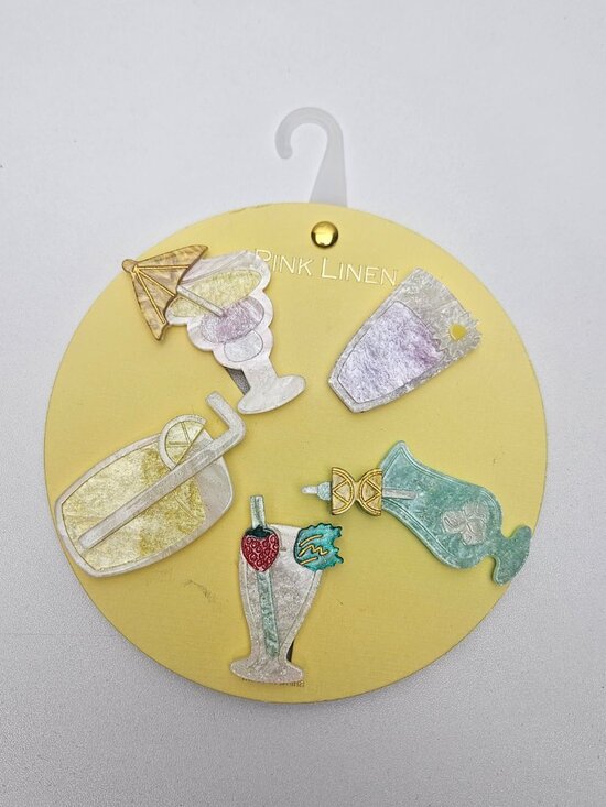 Pink Linen Other - summer hair clips cocktail drink hair clips